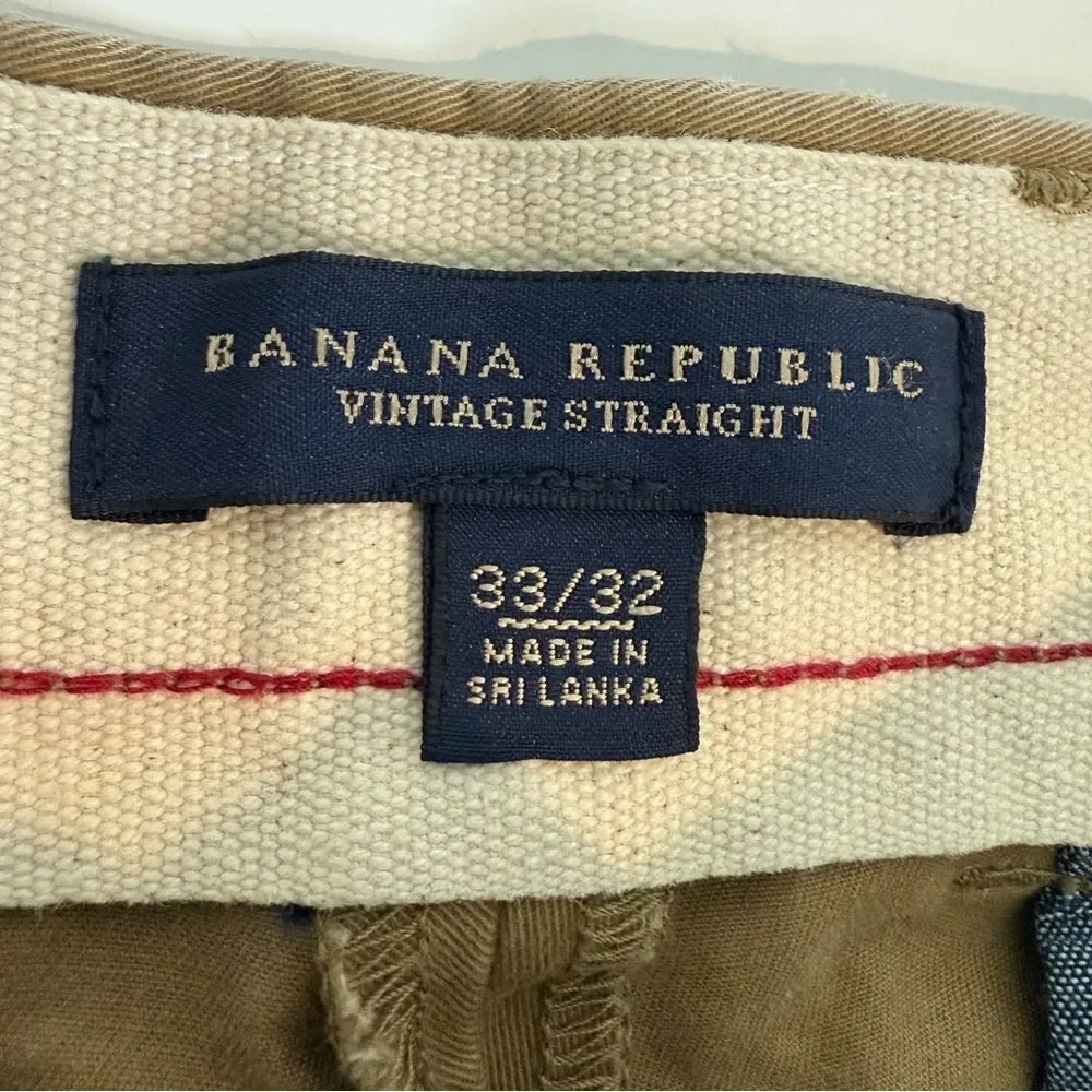 Banana Republic Vintage Straight Khaki Chinos 33x32